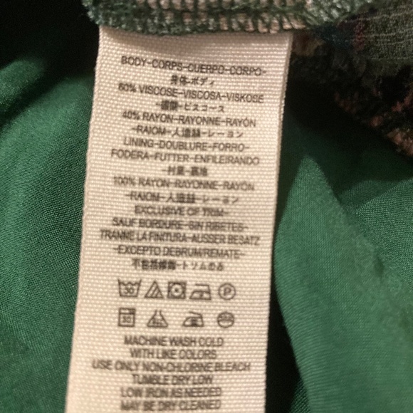 Free People Green Floral Dress Long Sleeve Square Neck Button Front Mini - Picture 7 of 8